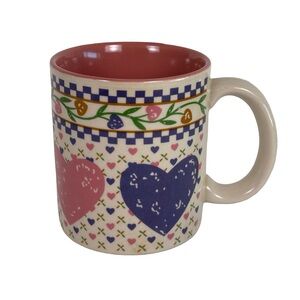 Vintage 80’s Granny Country Cottagecore Heart Floral Mug Cup Hearts Delight